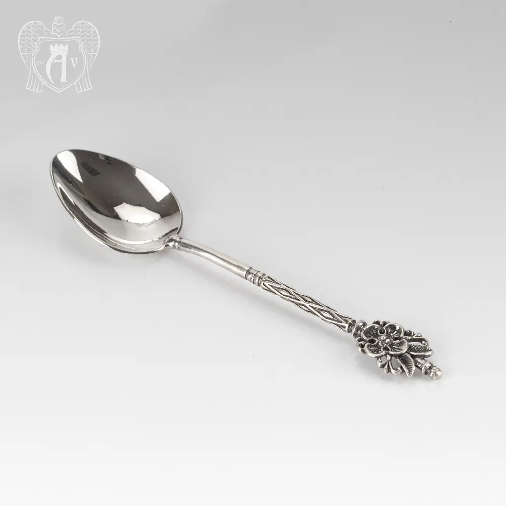 Серебряная чайная ложка  «Цветочек» - фото 3