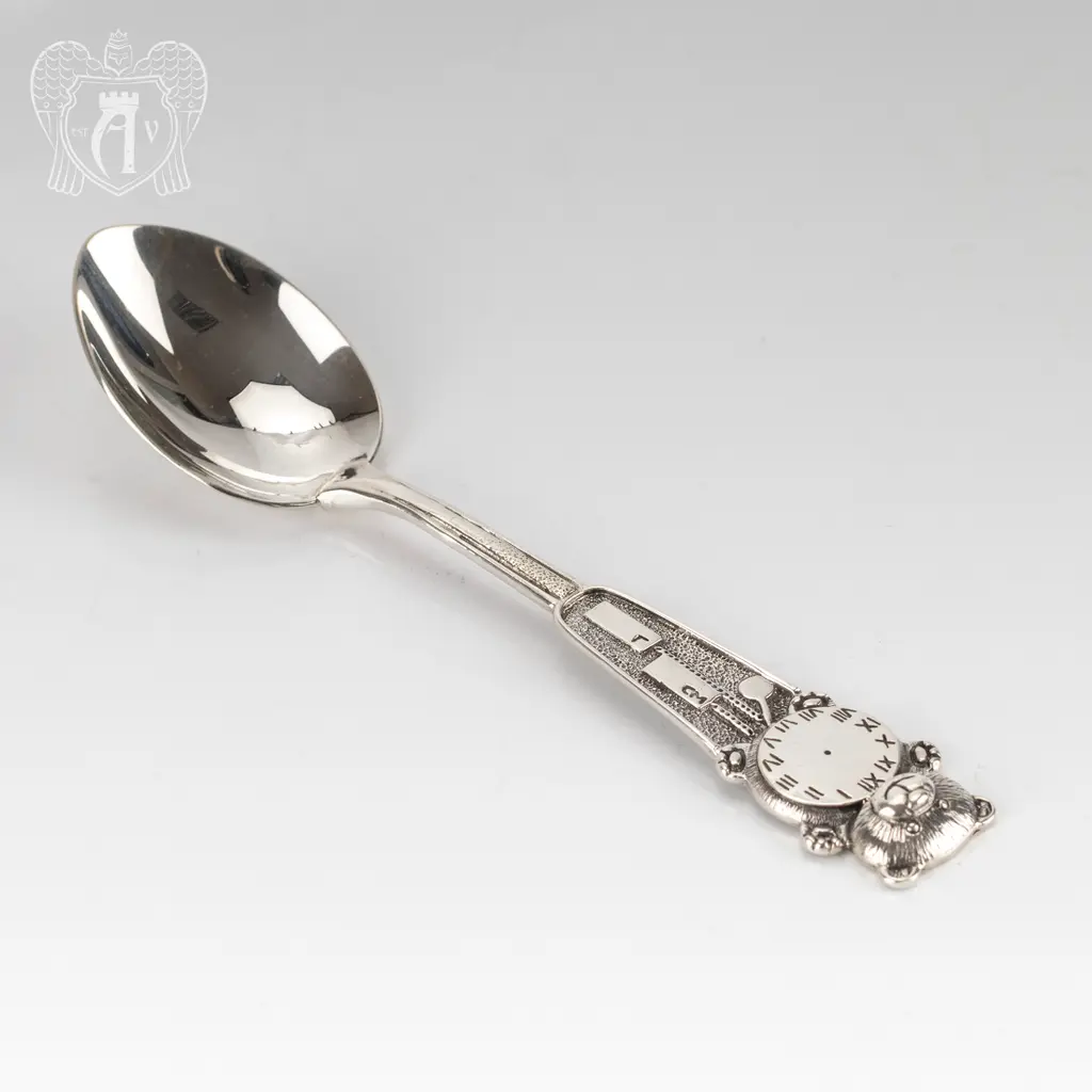 Серебряная чайная ложка  «Часики» - фото 2