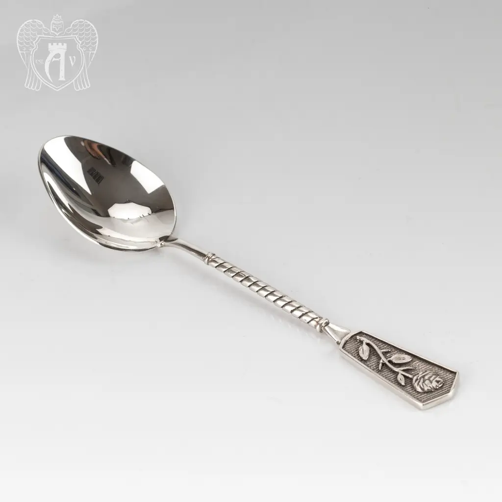 Серебряная чайная ложка  «Роза» - фото 2