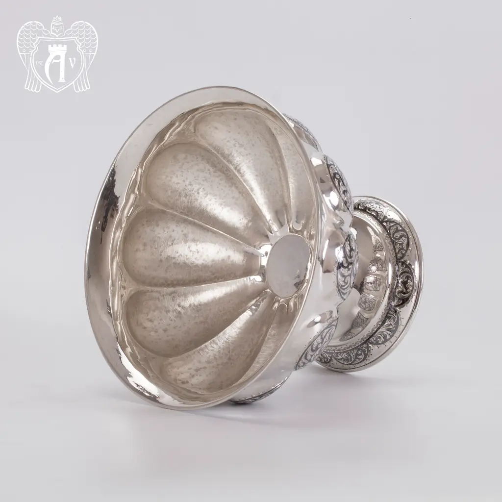 Серебряная ваза для фруктов и сладостей «Мимоза» - фото 4