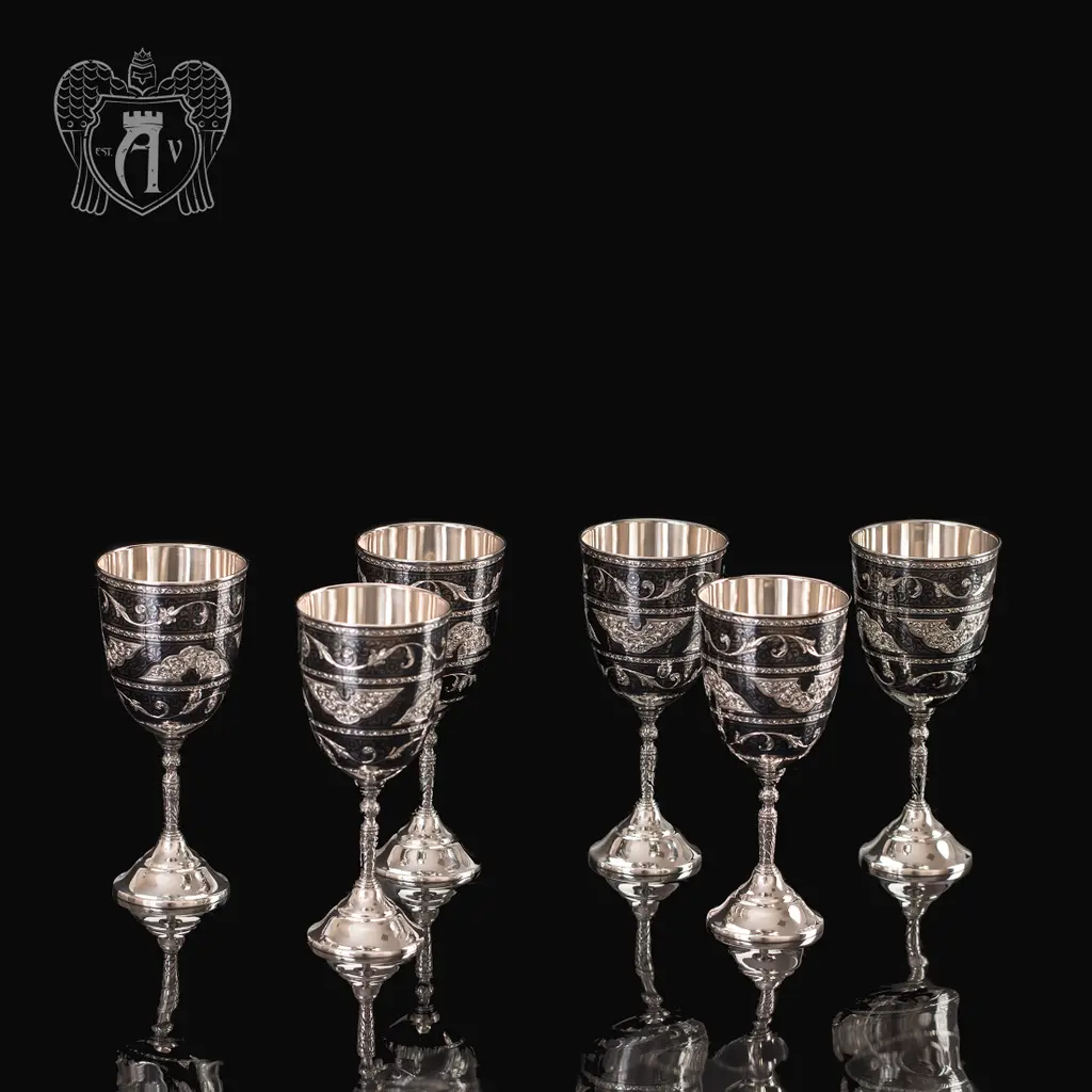 Серебряные бокалы «Люкс» набор 6 шт - фото 5