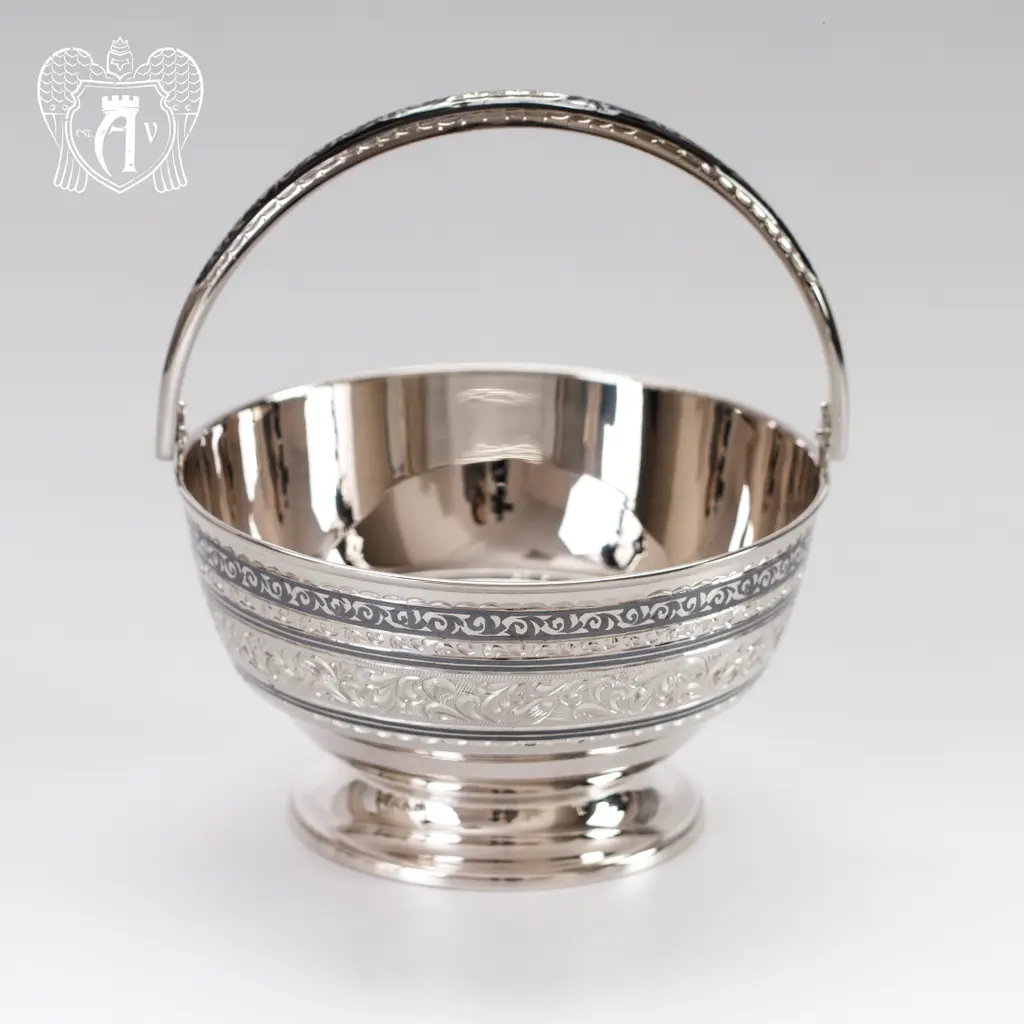 Серебряная конфетница « Чаепитие» - фото 2