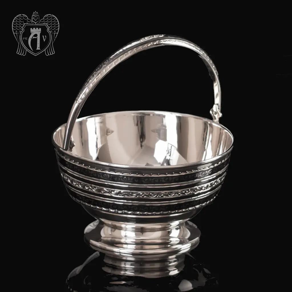 Серебряная конфетница « Чаепитие» - фото 3