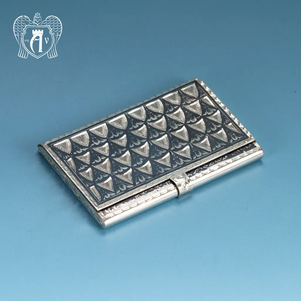 Визитница серебряная «Графика» - фото 4