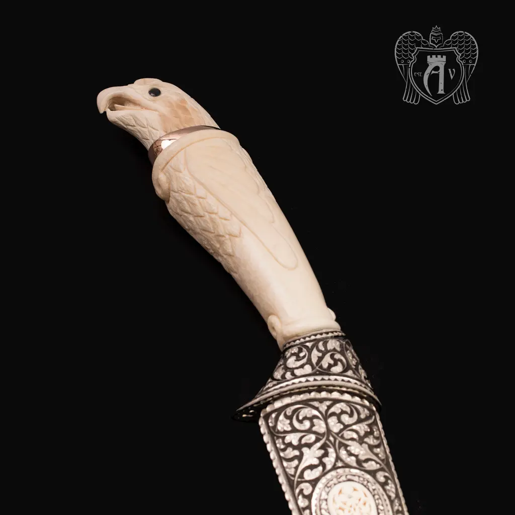 Кинжал из серебра (турецкий ятаган)  «Соколиный глаз» - фото 4