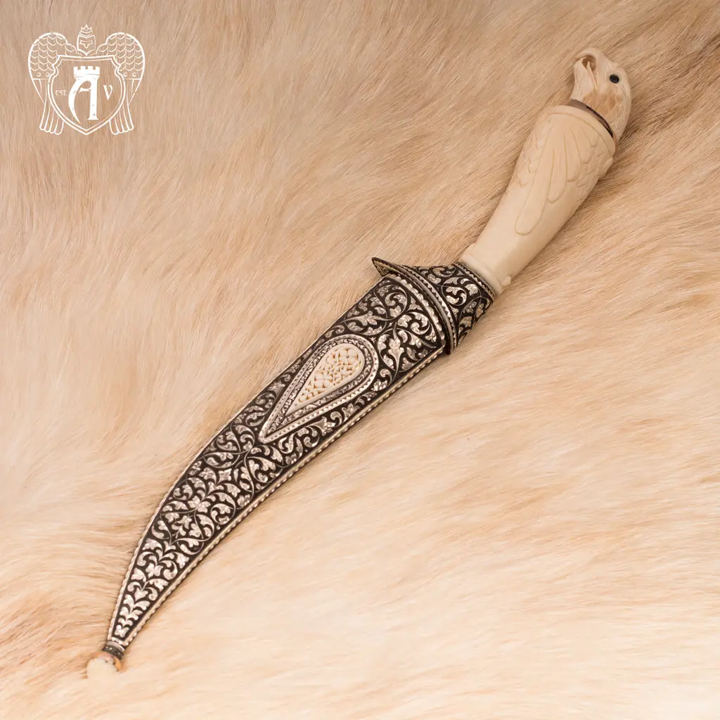 Кинжал из серебра (турецкий ятаган)  «Соколиный глаз» - фото 5