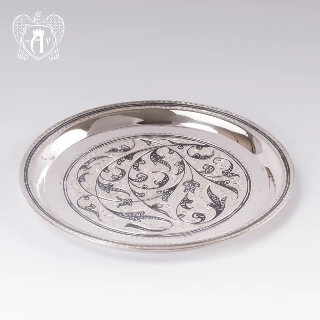 Серебряный круглый поднос «Луна» - фото 3