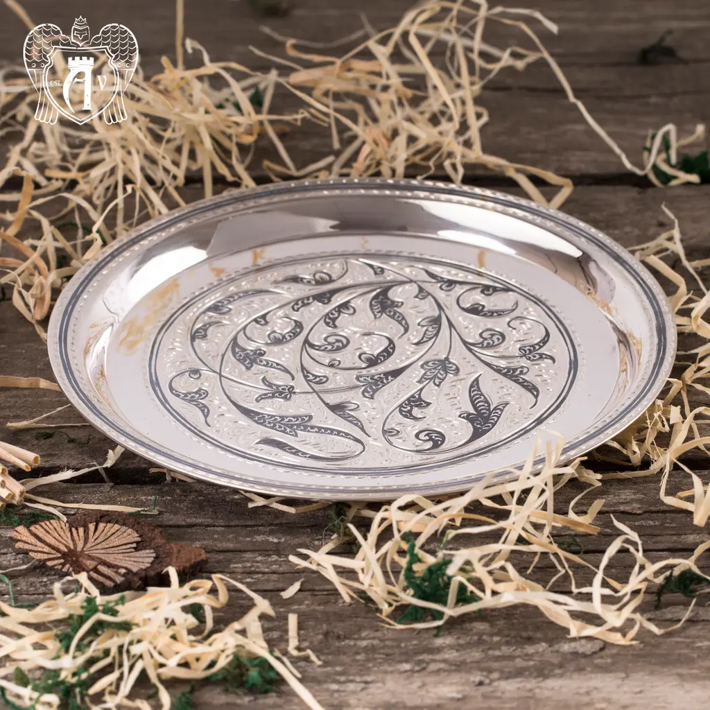 Серебряный круглый поднос «Луна» - фото 5