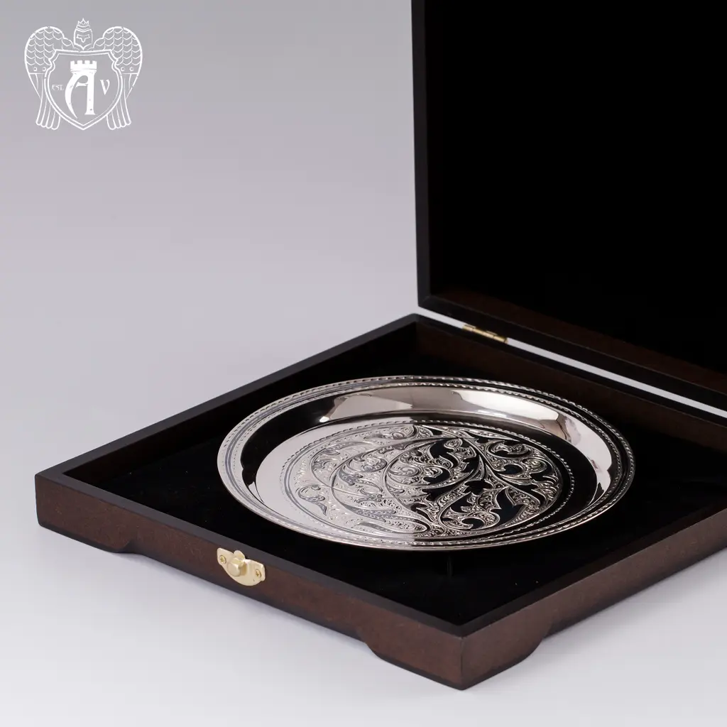 Серебряный круглый поднос «Луна» - фото 2