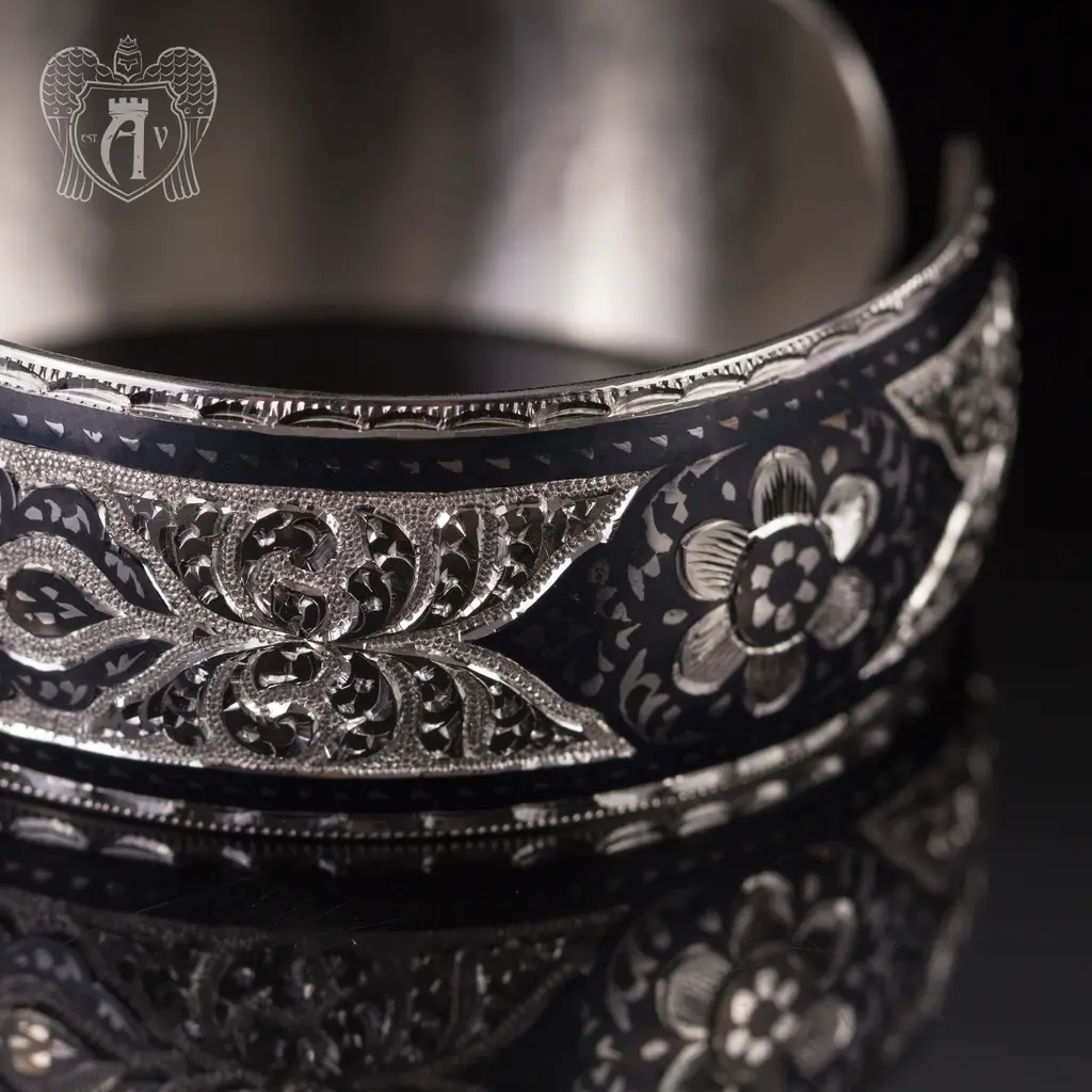 Браслет из серебра кубачинский «Морозный узор» - фото 5