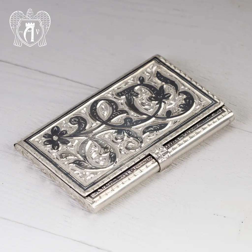 Визитница серебряная «Узор» - фото 4