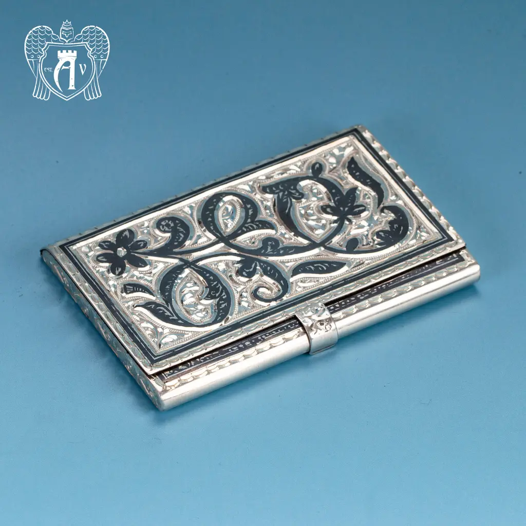 Визитница серебряная «Узор» - фото 6