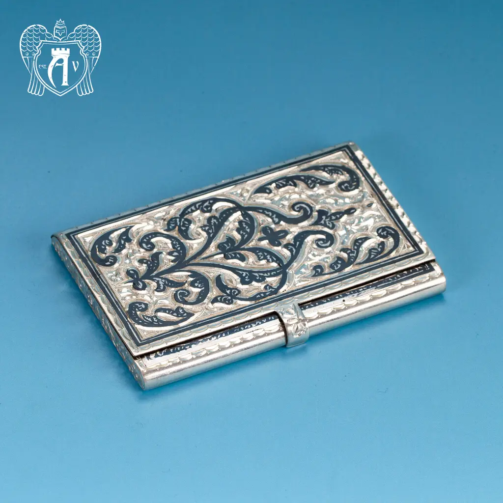 Визитница серебряная и ручка «Традиция» - фото 3