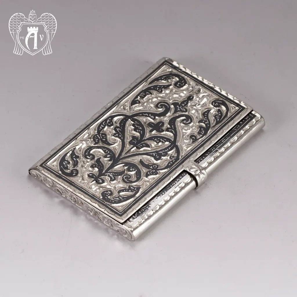 Визитница серебряная и ручка «Традиция» - фото 5