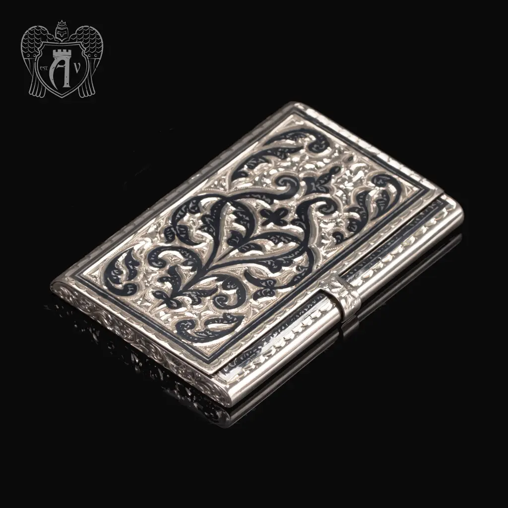 Визитница серебряная и ручка «Традиция» - фото 6