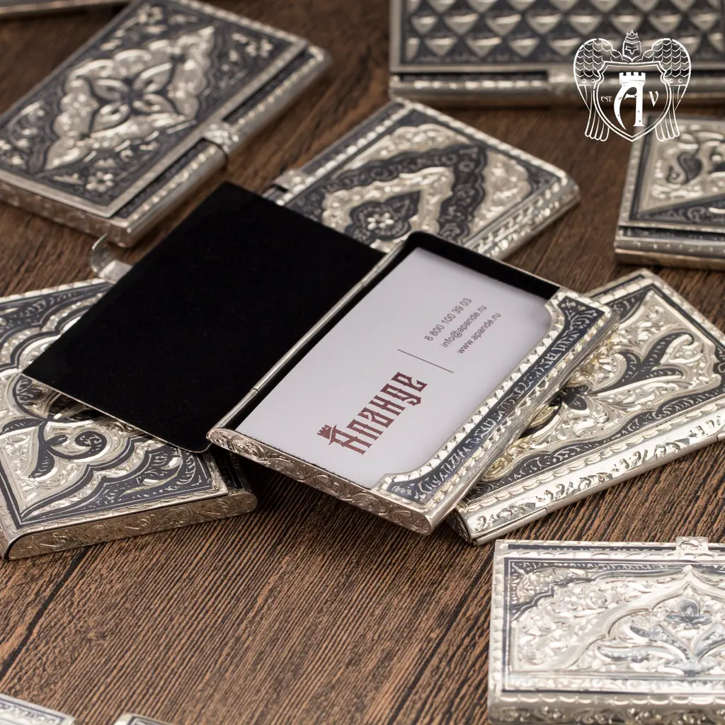 Визитница серебряная и ручка «Падишах» - фото 5