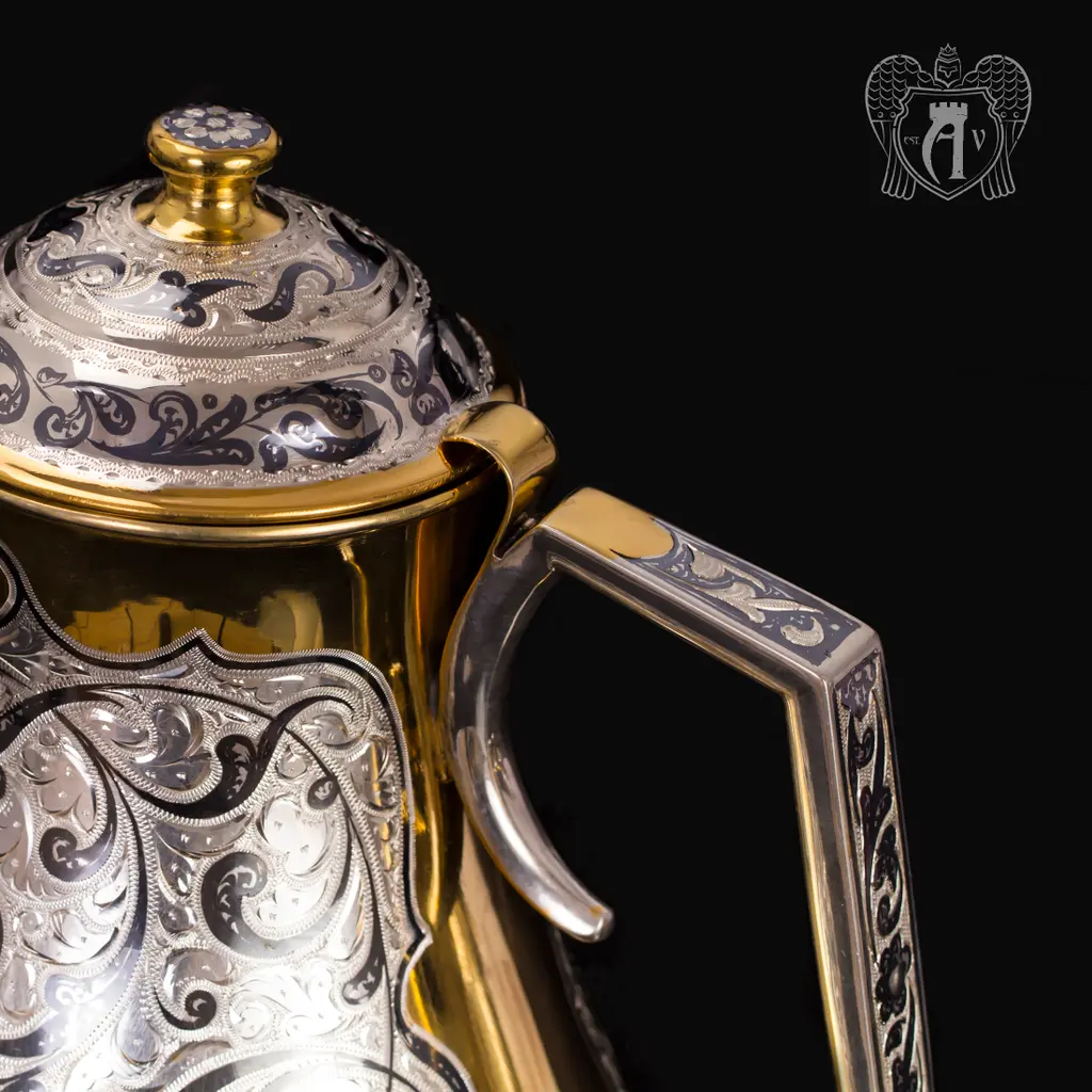 Набор для воды кувшин и два стакана из серебра «Осирис» - фото 2