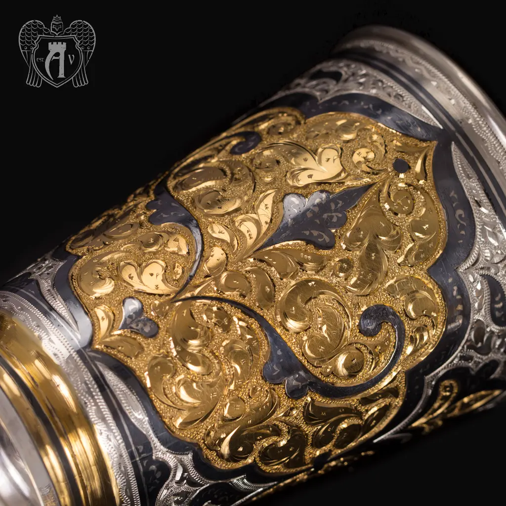 Набор для воды кувшин и два стакана из серебра «Осирис» - фото 4