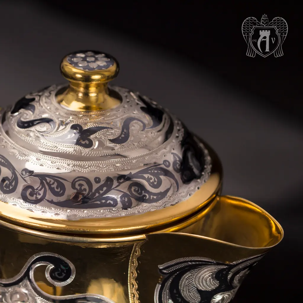 Набор для воды кувшин и два стакана из серебра «Осирис» - фото 5