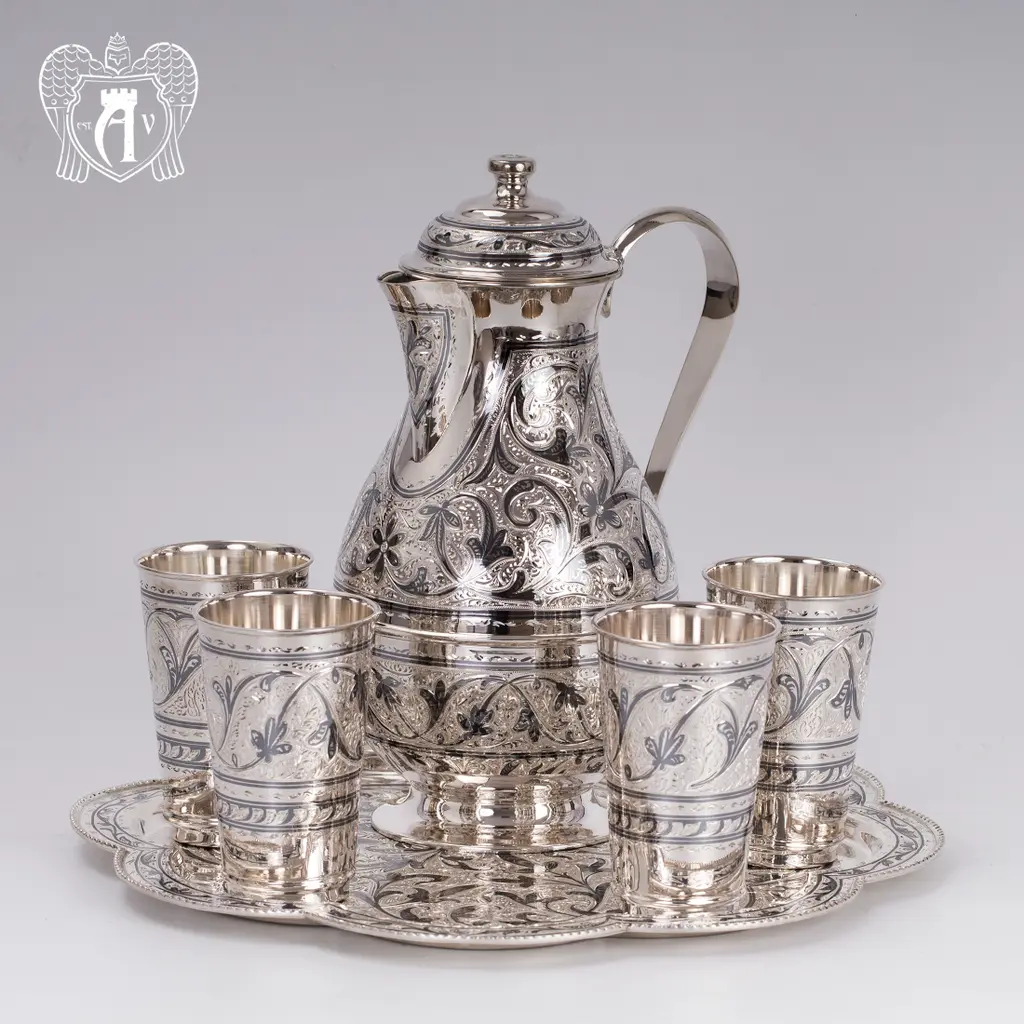Серебряный сервиз для воды «Райский сад» - фото 3