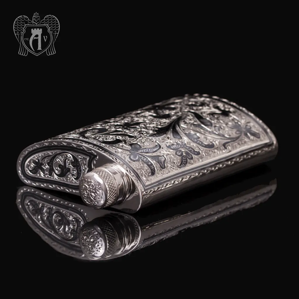 Фляжка из серебра  «Вьюн» - фото 2