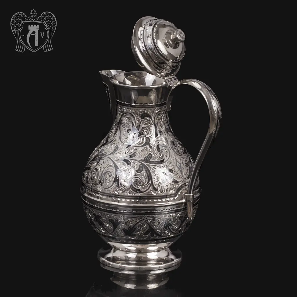 Кувшин серебряный  «Прохладный источник» малый с фикс. крышкой - фото 2