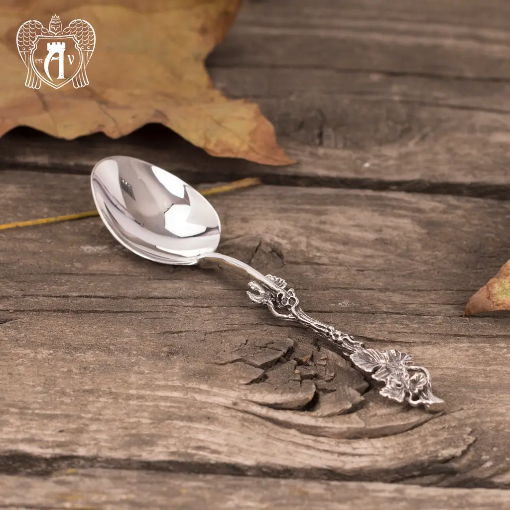 Серебряная чайная ложка  «Плющ» - фото 2