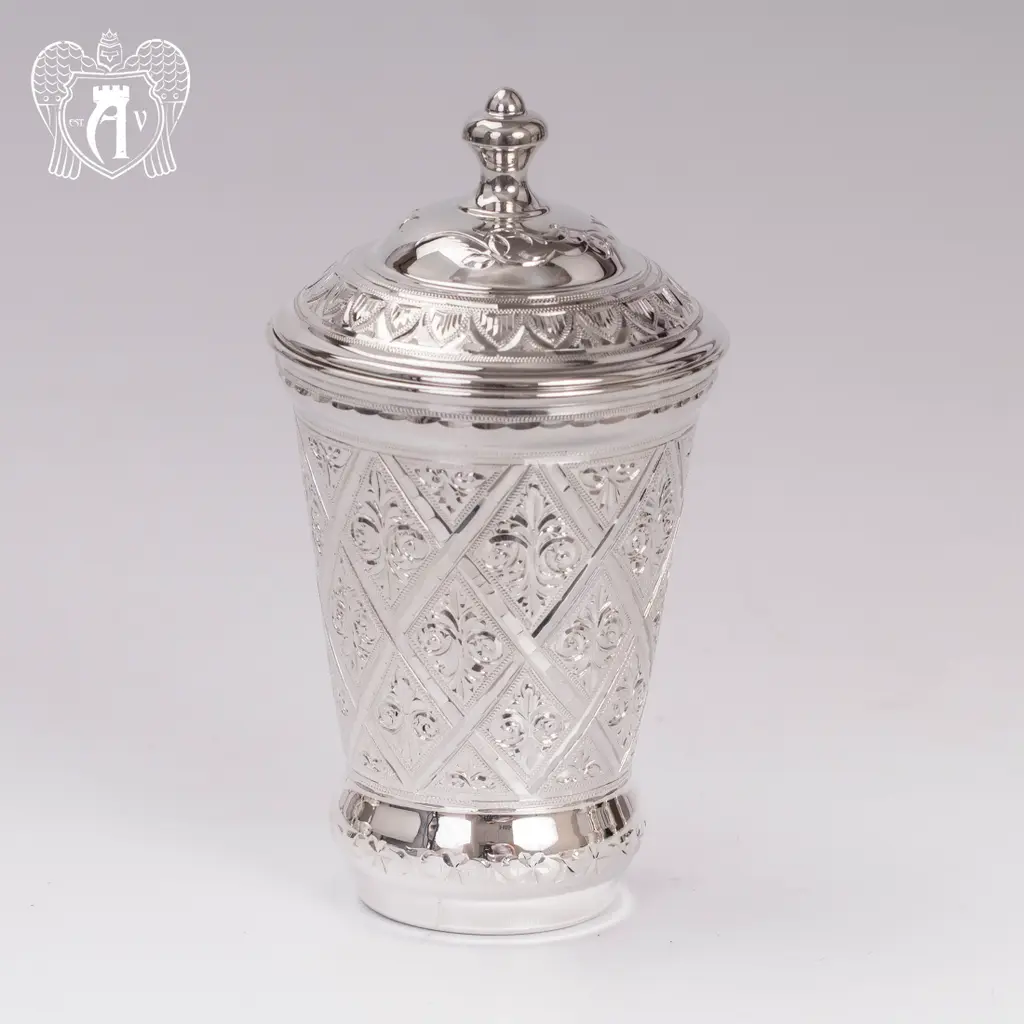 Стакан из чистого серебра»Источник жизни» 999 пробы с крышкой - фото 3