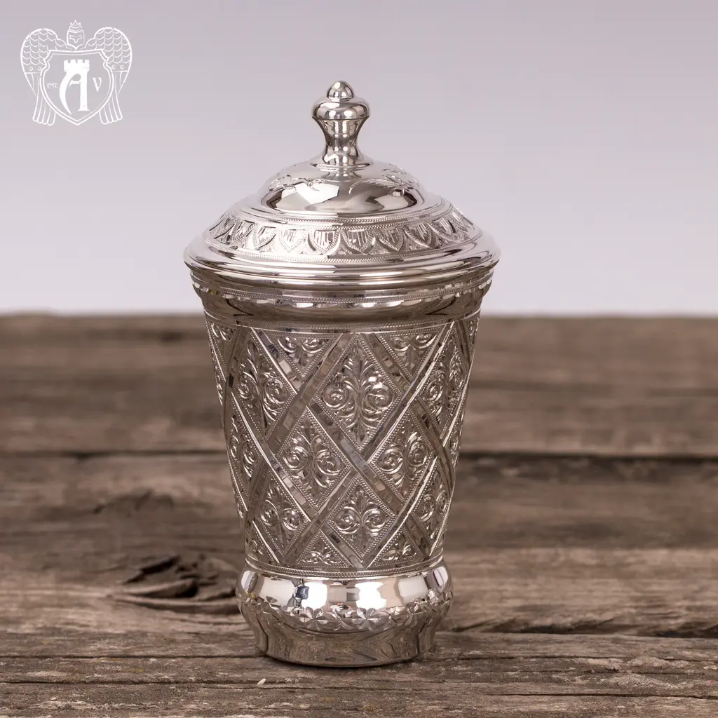 Стакан из чистого серебра»Источник жизни» 999 пробы с крышкой - фото 4