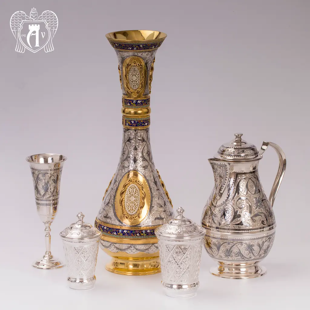 Ваза из серебра с эмалью «Таис» - фото 3