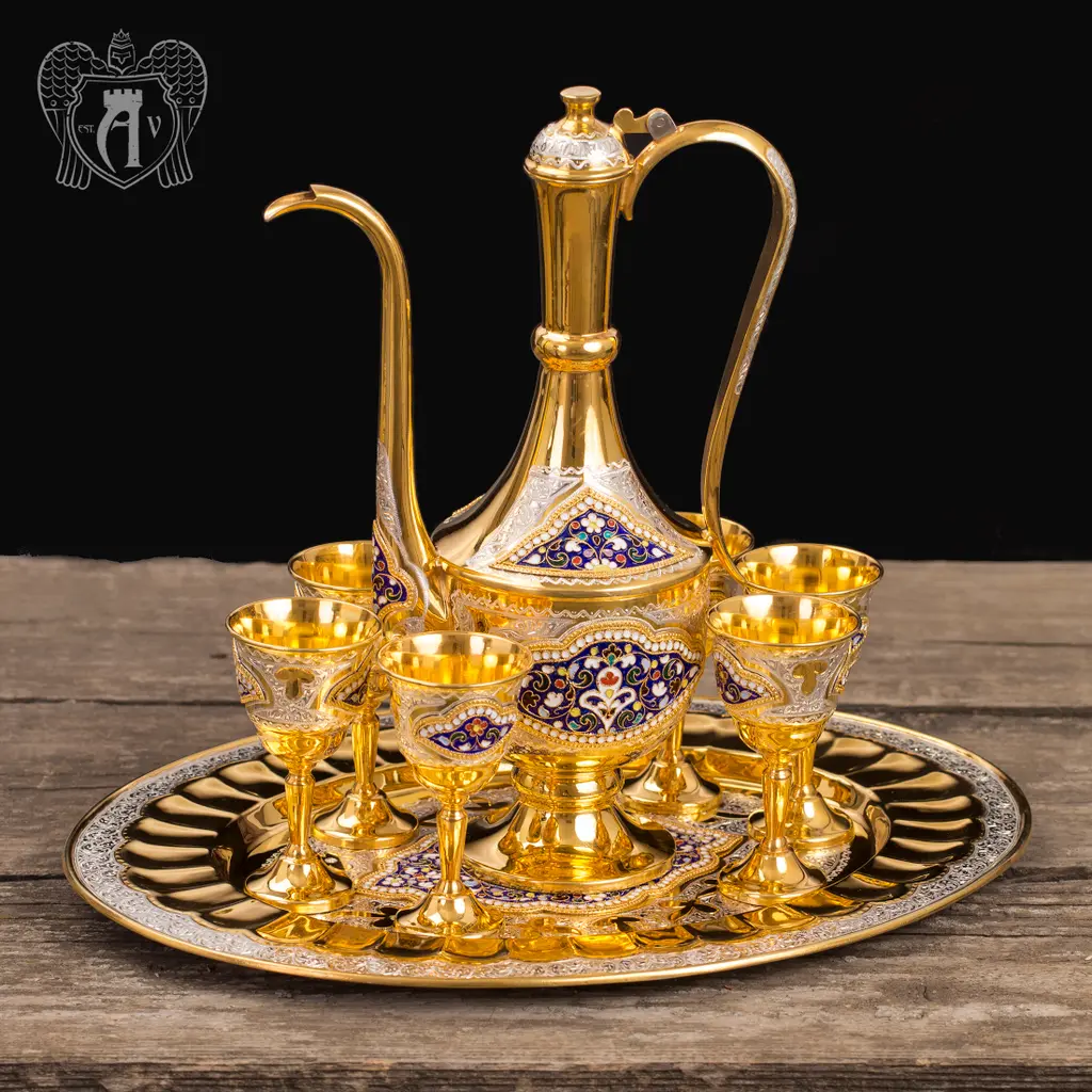 Коньячный сервиз из серебра с горячей эмалью «Дворцовый» - фото 4