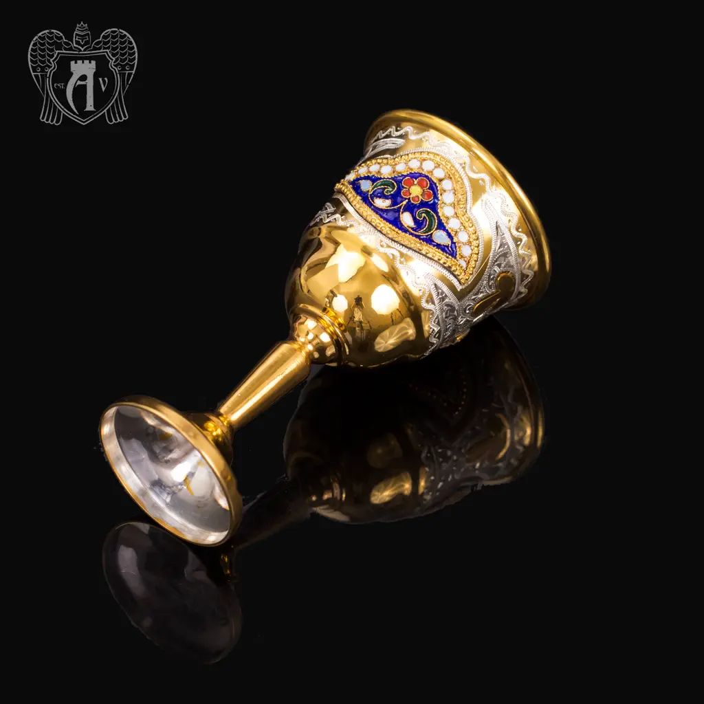 Набор серебряных рюмок с позолотой и эмалью  «Дворцовый» - фото 4