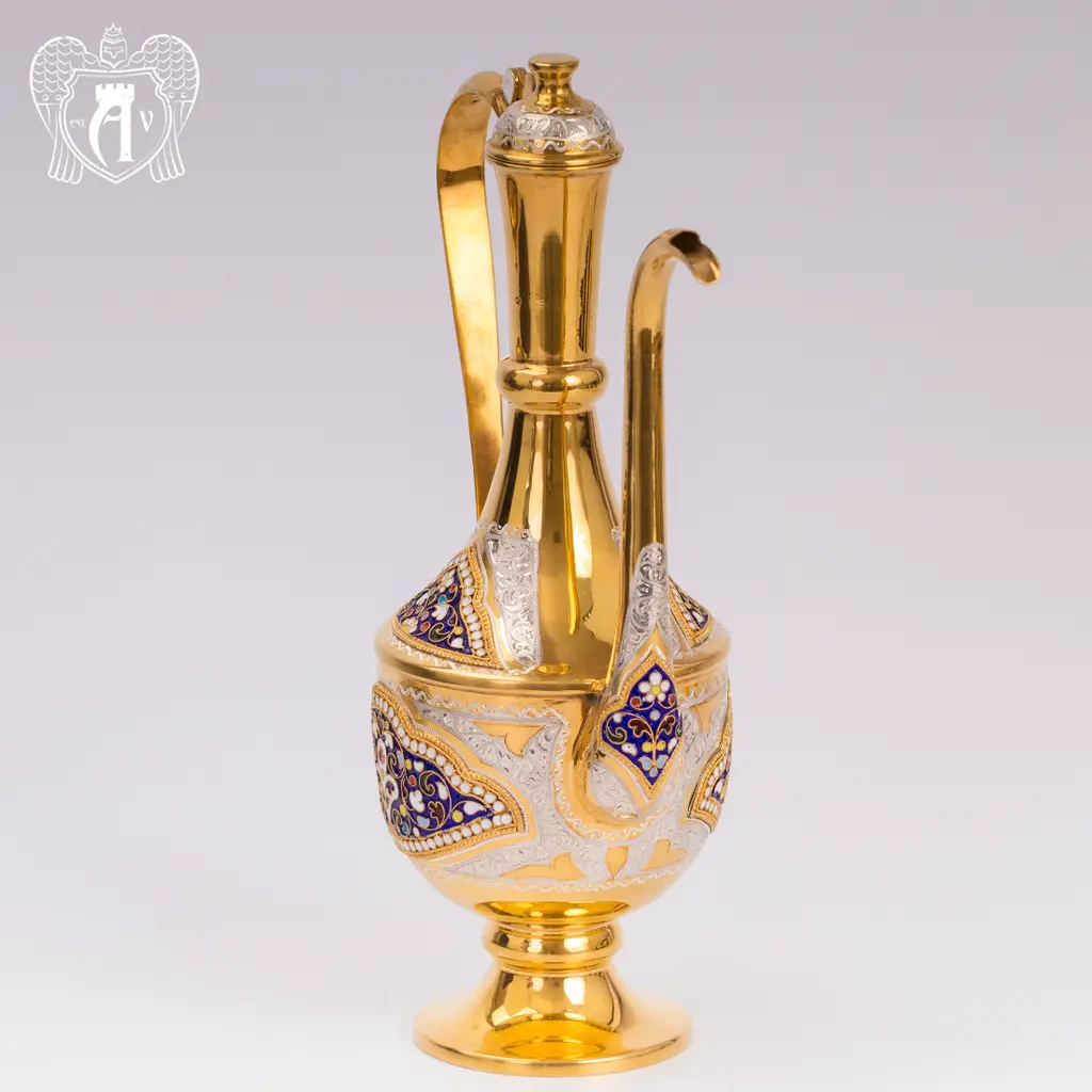 Кувшин из серебра для коньяка с эмалью «Дворцовый» - фото 2