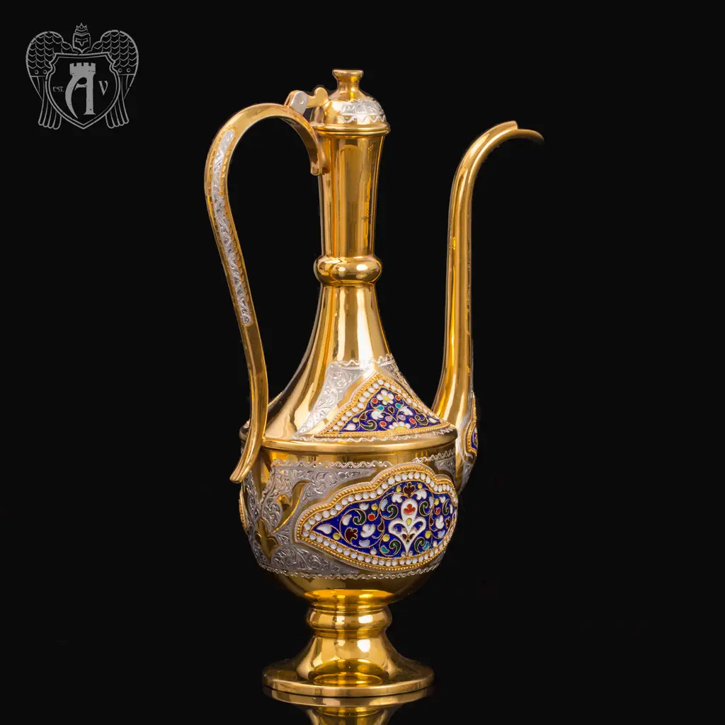 Кувшин из серебра для коньяка с эмалью «Дворцовый» - фото 3
