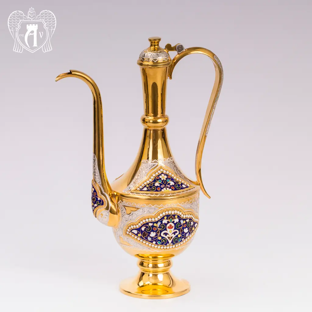 Кувшин из серебра для коньяка с эмалью «Дворцовый» - фото 4