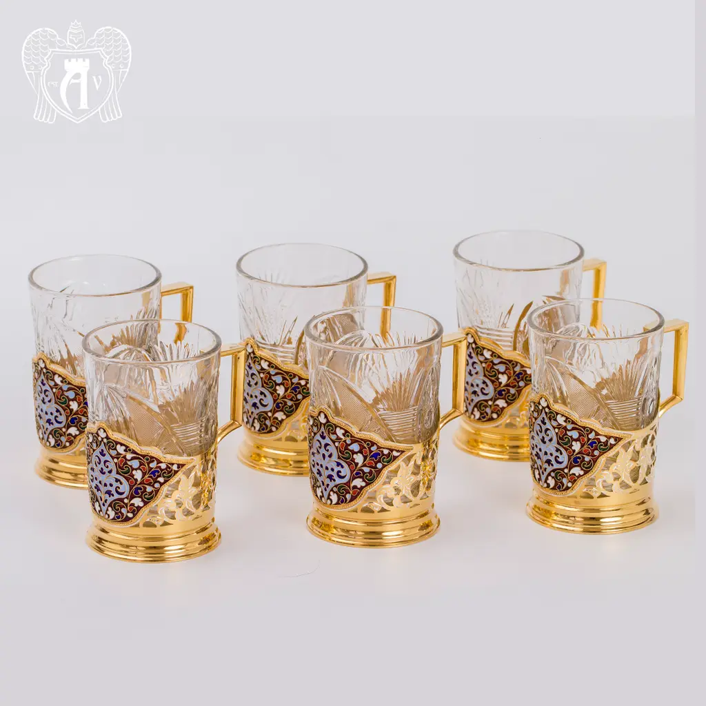 Набор подстаканников из  серебра «Королевский» - фото 5