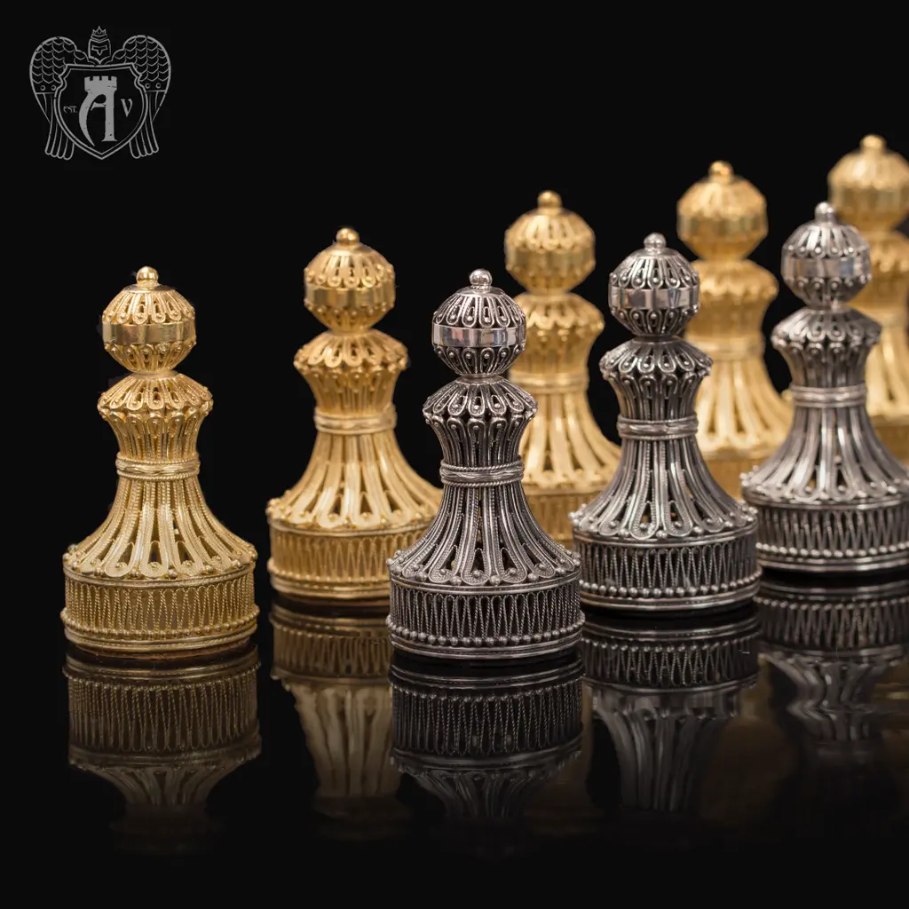 Шахматы из серебра ( филигрань) «Мирный воин» - фото 2
