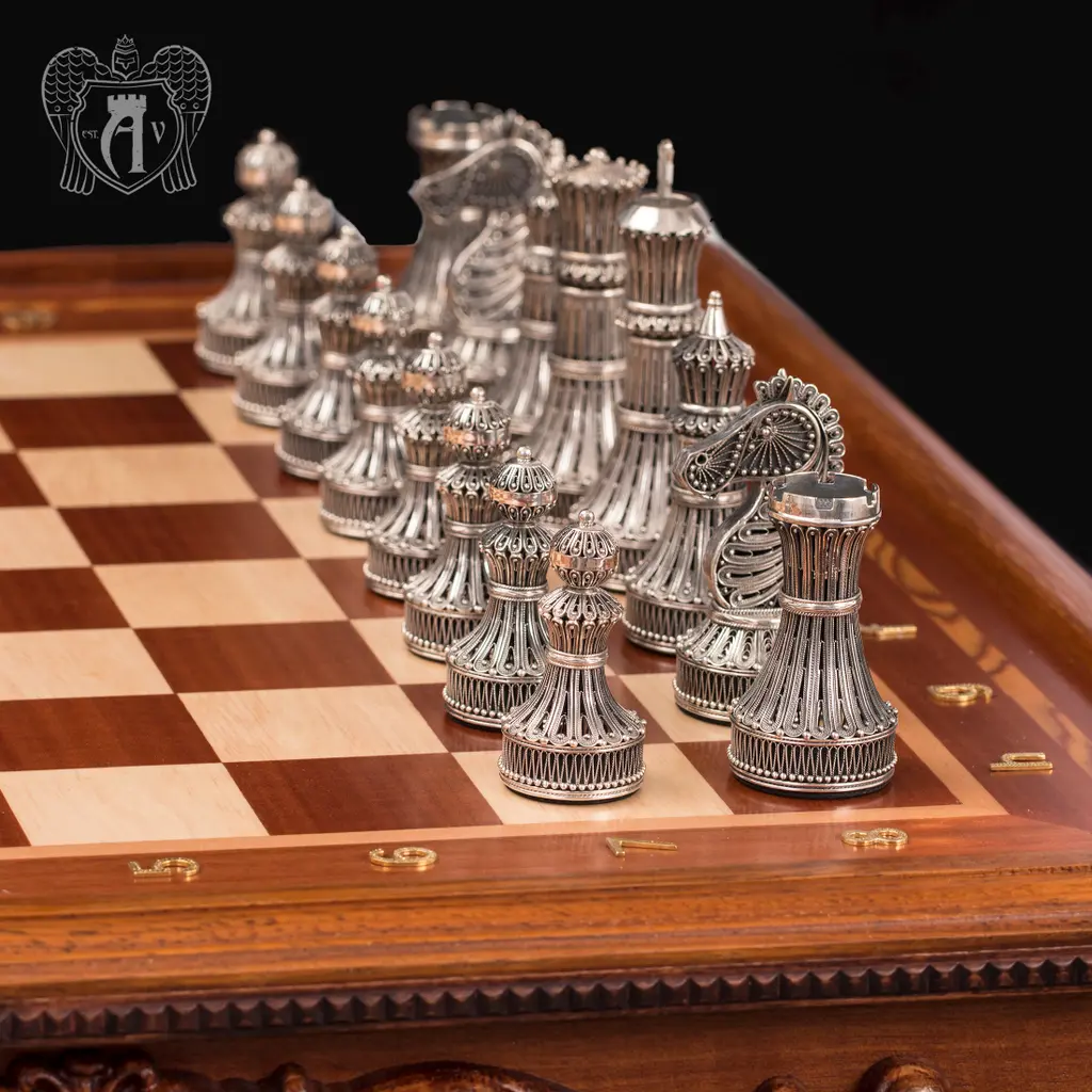 Шахматы из серебра ( филигрань) «Мирный воин» - фото 6