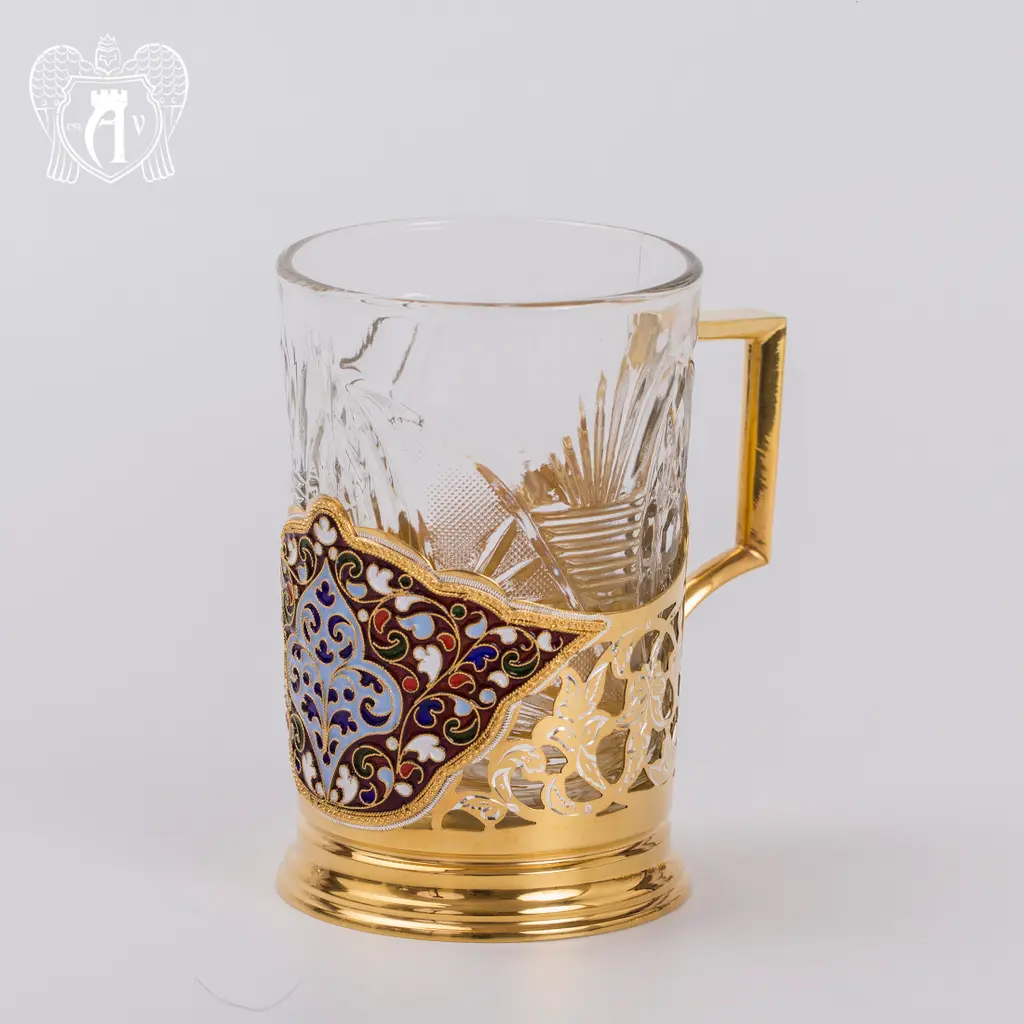 Подстаканник из серебра с эмалью «Королевский» - фото 2