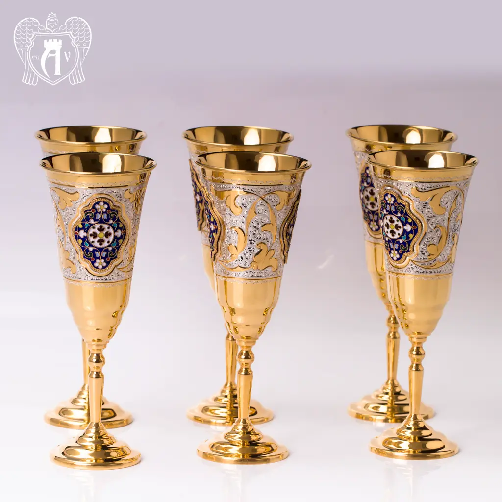 Бокалы серебряные  «Монреаль» 6 шт - фото 5