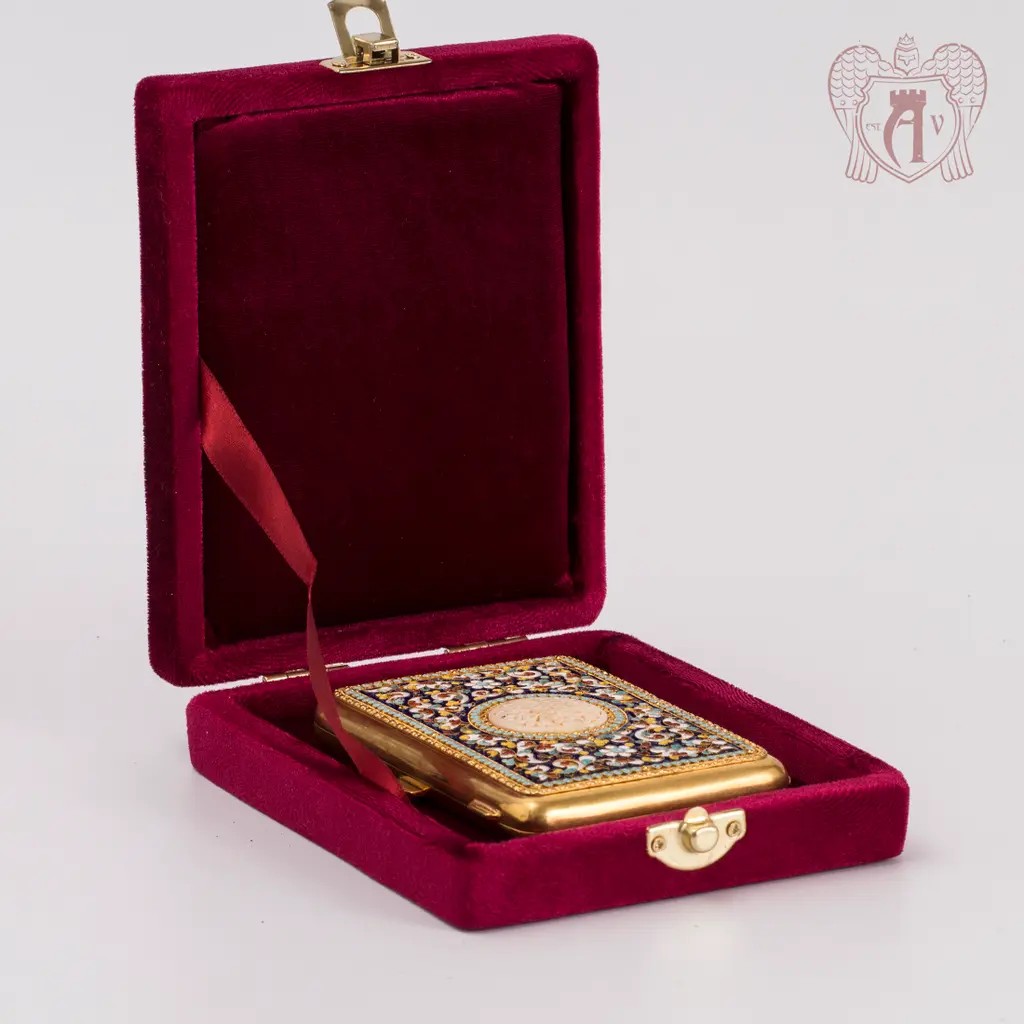 Серебряный портсигар с эмалью «Аристократ» - фото 3