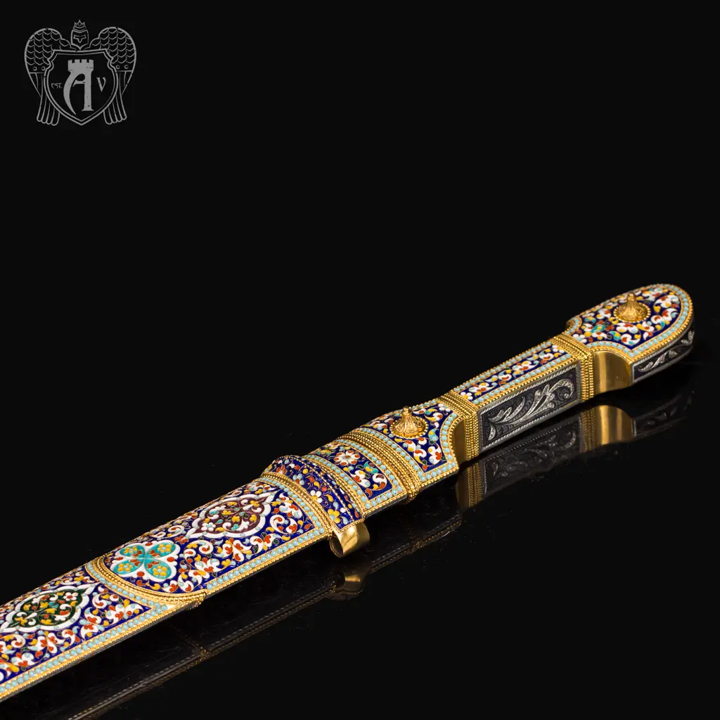 Кинжал из серебра с позолотой и эмалью «Царский» - фото 4