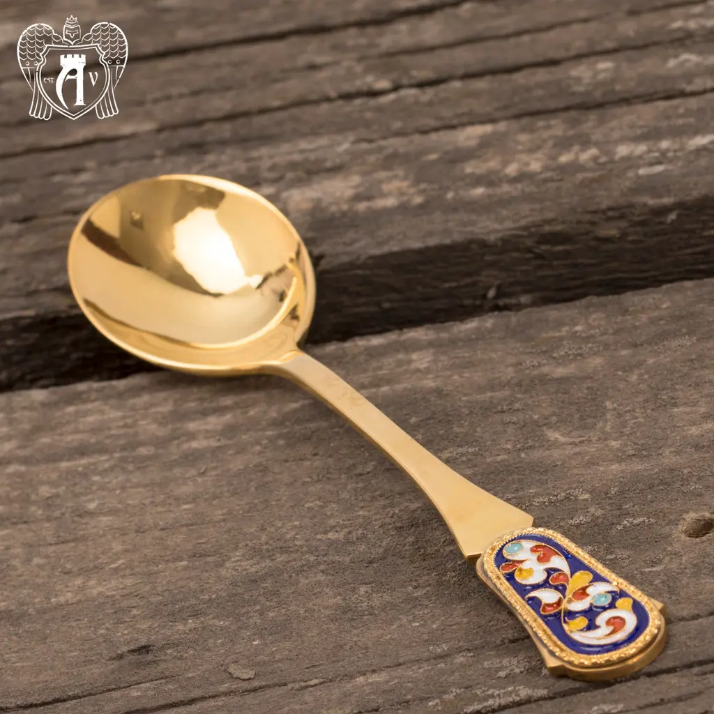 Набор подстаканников из  серебра «Царский» с ложками - фото 6