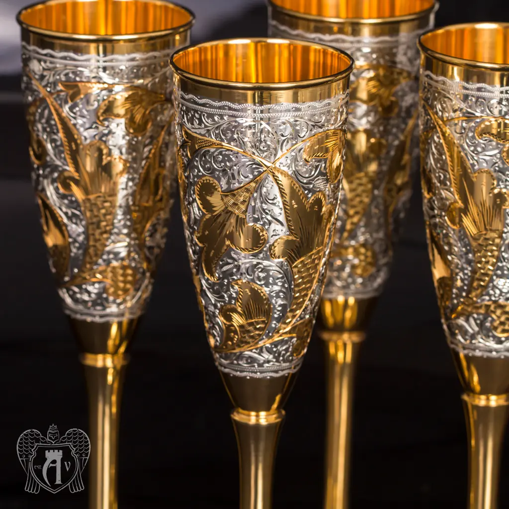 Серебряные фужеры «Баккара» 4 шт - фото 2