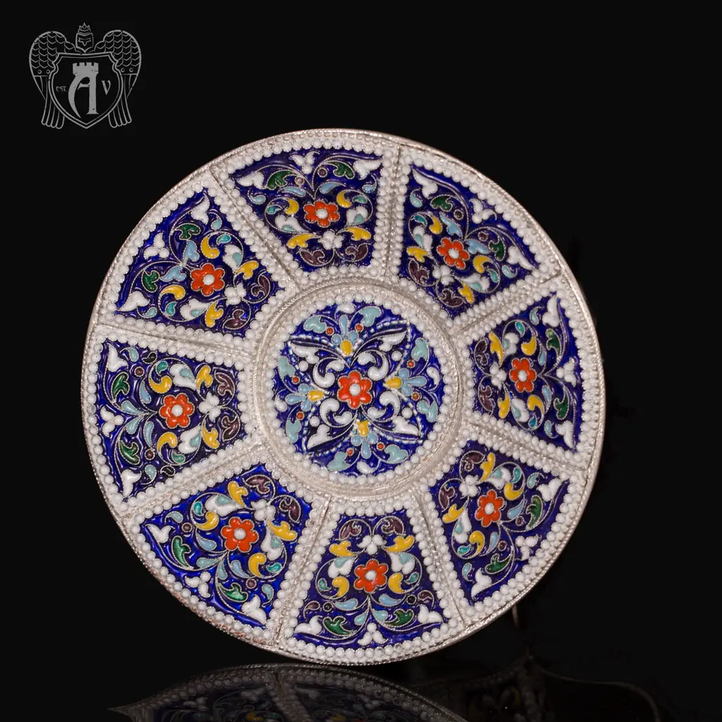 Серебряная чайная пара «Калейдоскоп-2» с эмалью - фото 4