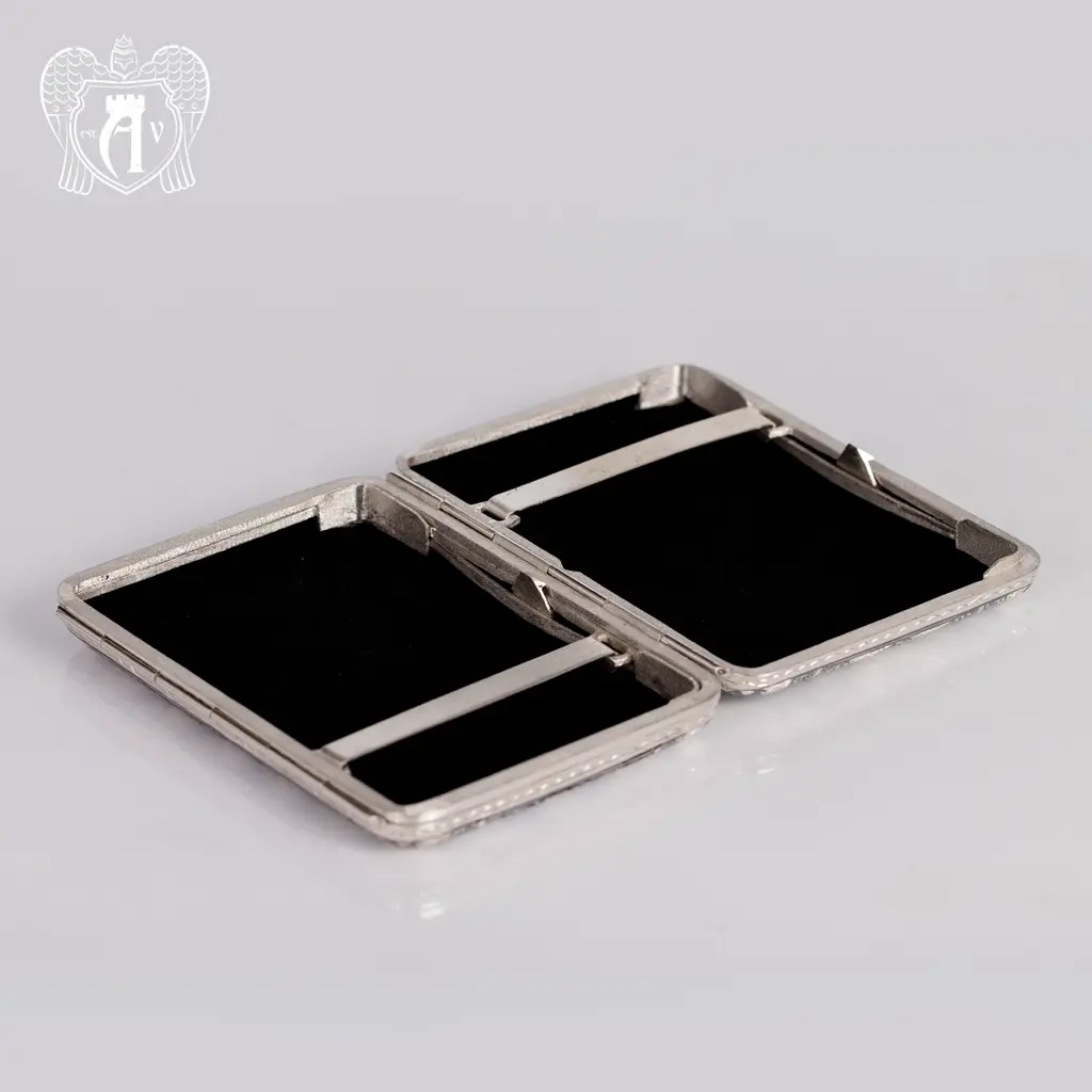Портсигар из серебра «Канцлер» двусторонний - фото 2