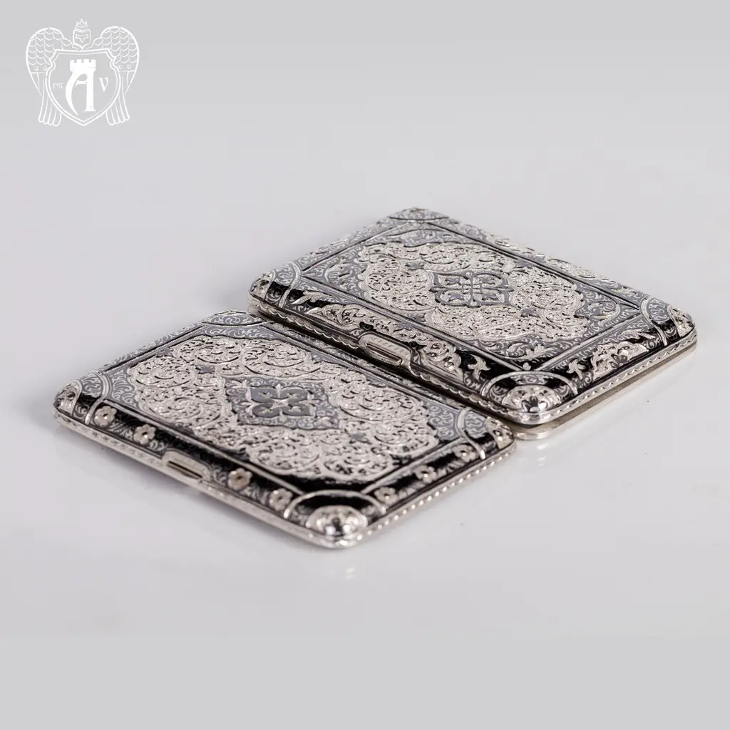 Портсигар из серебра «Канцлер» двусторонний - фото 3