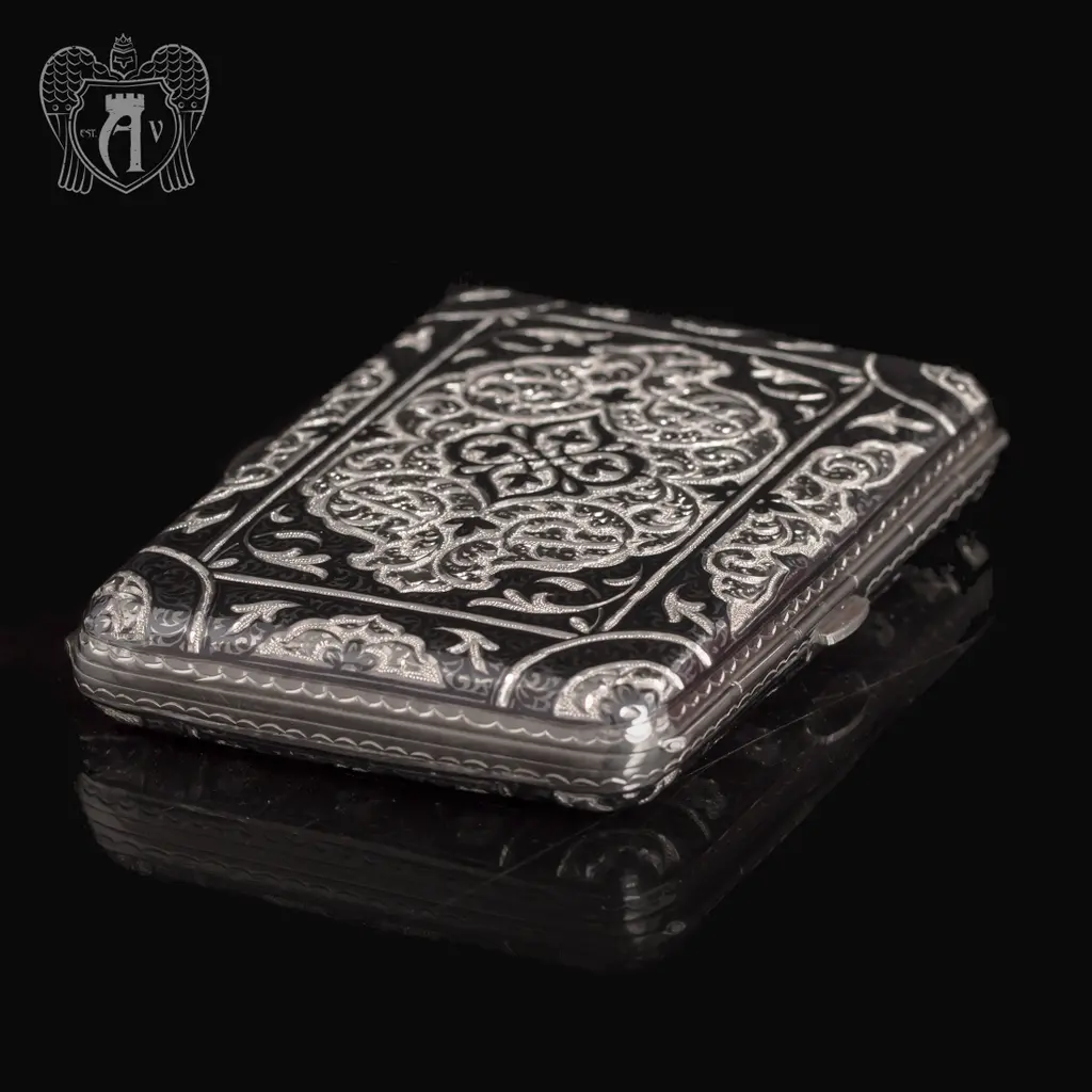 Портсигар из серебра «Канцлер» двусторонний - фото 4