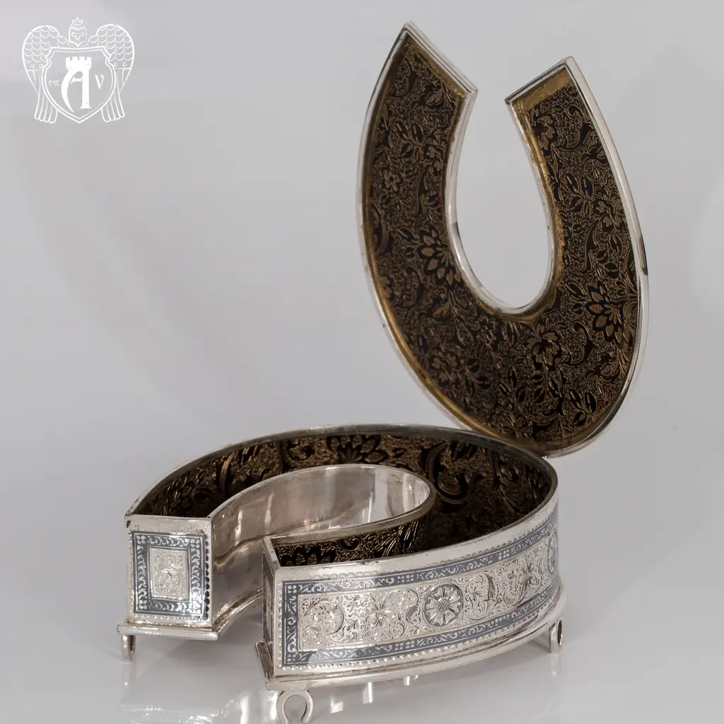 Серебряная шкатулка ручной работы «Подкова» - фото 2