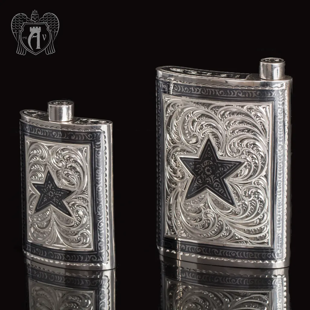 Серебряная фляжка  «Звезда» - фото 6